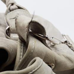 Pre Owned Balenciaga Light Green Leather SGH Pompon Hobo