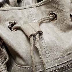 Pre Owned Balenciaga Light Green Leather SGH Pompon Hobo