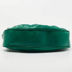 Pre Owned Balenciaga Green Leather XS Le Cagole Hobo