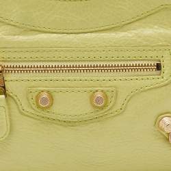 Pre Owned Balenciaga Yellow Leather Classic Hip Crossbody Bag 