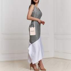 Pre Owned Balenciaga Light Pink Leather Shopping Phone Holder Bag