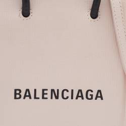 Pre Owned Balenciaga Light Pink Leather Shopping Phone Holder Bag