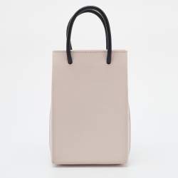 Pre Owned Balenciaga Light Pink Leather Shopping Phone Holder Bag