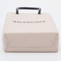 Pre Owned Balenciaga Light Pink Leather Shopping Phone Holder Bag