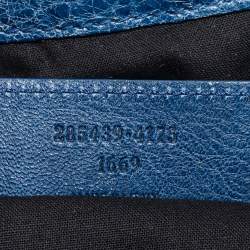 Pre Owned Balenciaga Blue Leather Pompon GSH Hobo