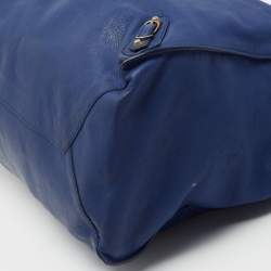 Pre Owned Balenciaga Dark Blue Leather Papier A4 Tote