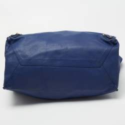 Pre Owned Balenciaga Dark Blue Leather Papier A4 Tote