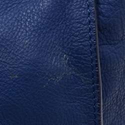 Pre Owned Balenciaga Dark Blue Leather Papier A4 Tote