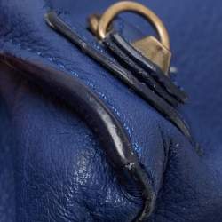 Pre Owned Balenciaga Dark Blue Leather Papier A4 Tote