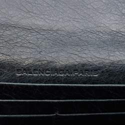 Pre Owned Balenciaga Blue Leather Classic Hardware Money Wallet