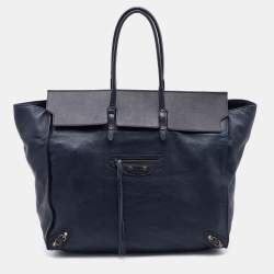 مملوكة مسبقًا Balenciaga Blue Leather Papier A3 Tote