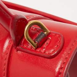 Pre Owned Balenciaga Red Leather Hourglass Top Handle Bag