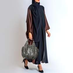 Pre Owned Balenciaga Grey Leather Pompon Shoulder Bag