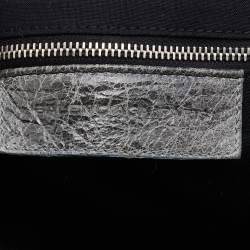 Pre Owned Balenciaga Grey Leather Pompon Shoulder Bag