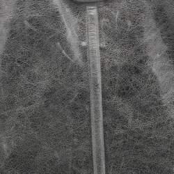 Pre Owned Balenciaga Grey Leather Pompon Shoulder Bag