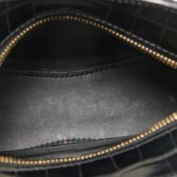 Pre Owned Balenciaga Black Croc Embossed Nano Neo Classic Tote
