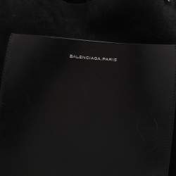 Pre Owned Balenciaga Black Leather and Suede Pocket Tote 