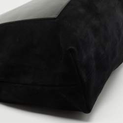 Pre Owned Balenciaga Black Leather and Suede Pocket Tote 