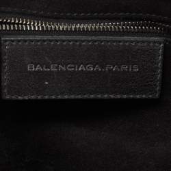 Pre Owned Balenciaga Black Leather and Suede Pocket Tote 
