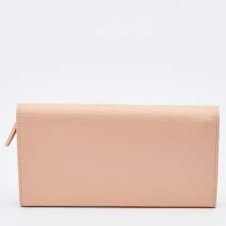 مملوكة مسبقًا Balenciaga Peach Leather Classic Continental Wallet