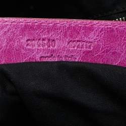 Balenciaga Magenta Leather GCH 21 Pompon Hobo