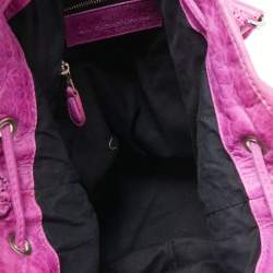 Balenciaga Magenta Leather GCH 21 Pompon Hobo