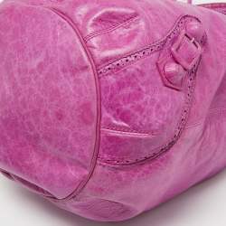 Balenciaga Magenta Leather GCH 21 Pompon Hobo