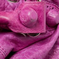 Balenciaga Magenta Leather GCH 21 Pompon Hobo