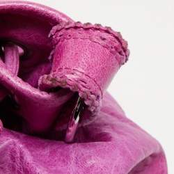 Balenciaga Magenta Leather GCH 21 Pompon Hobo