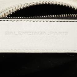 Pre Owned Balenciaga White Leather GCH Brogues Brief Tote