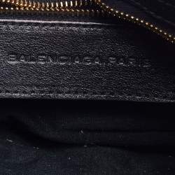 Pre Owned Balenciaga Black Leather Giant 12 Gold Hardware Mini City Tote