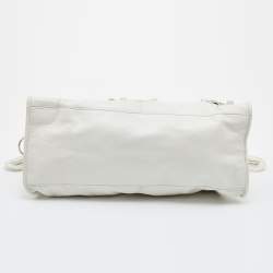 Pre Owned Balenciaga White Leather Giant 21 Silver Hardware Part-Time Tote