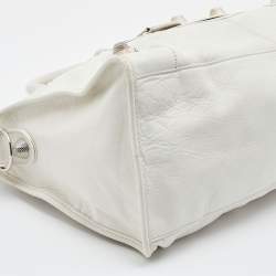 Pre Owned Balenciaga White Leather Giant 21 Silver Hardware Part-Time Tote