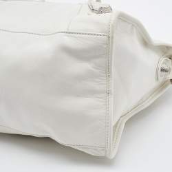 Pre Owned Balenciaga White Leather Giant 21 Silver Hardware Part-Time Tote