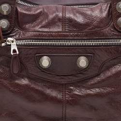 مملوكة مسبقًا Balenciaga Brown Leather Giant 21 Silver Hardware Work Tote