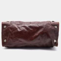 مملوكة مسبقًا Balenciaga Brown Leather Giant 21 Silver Hardware Work Tote