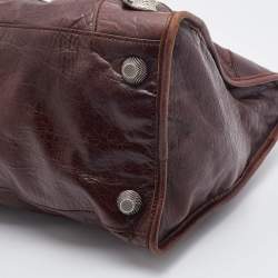 مملوكة مسبقًا Balenciaga Brown Leather Giant 21 Silver Hardware Work Tote