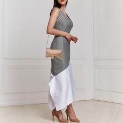 Pre Owned Balenciaga Brown Crystal Embellished Suede Hourglass Wallet on Chain