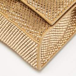 Pre Owned Balenciaga Brown Crystal Embellished Suede Hourglass Wallet on Chain