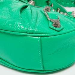 Pre Owned Balenciaga Green Leather XS Le Cagole Hobo