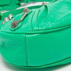 Pre Owned Balenciaga Green Leather XS Le Cagole Hobo
