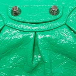 Pre Owned Balenciaga Green Leather XS Le Cagole Hobo