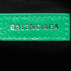 Pre Owned Balenciaga Green Leather XS Le Cagole Hobo
