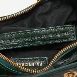 مملوكة مسبقًا Balenciaga Green Croc Embossed Leather XS Le Cagole Shoulder Bag