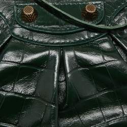 مملوكة مسبقًا Balenciaga Green Croc Embossed Leather XS Le Cagole Shoulder Bag