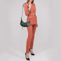 مملوكة مسبقًا Balenciaga Green Croc Embossed Leather XS Le Cagole Shoulder Bag