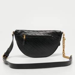 Pre Owned Balenciaga Black Leather Souvenir Belt Bag