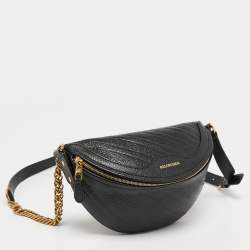 Pre Owned Balenciaga Black Leather Souvenir Belt Bag