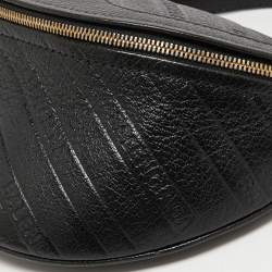 Pre Owned Balenciaga Black Leather Souvenir Belt Bag