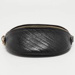 Pre Owned Balenciaga Black Leather Souvenir Belt Bag